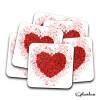 Coaster HEART OF ROSES Splatter Art Print, High Gloss Coaster, Splash Art, Kids Room Custom Art Work Colourful Rose Art Personalised Coaster - Single Coaster