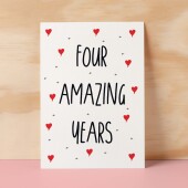 4 Year Anniversary Card For Wife or Husband Anniversary Card for 4th Anniversary Card For Boyfriend or Girlfriend Forth Wedding Anniversary