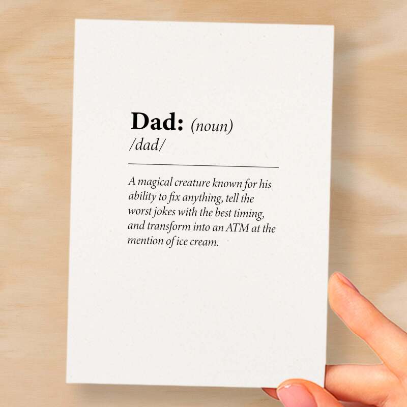 Birthday Card For Dad Fun Dictionary Quote Card For Dad Custom Message Card For Dad Birthday Card For Daddy - Small (4x6) / Blank Message