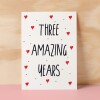 3 Year Anniversary Card For Wife or Husband Anniversary Card for 3rd Anniversary Card For Boyfriend or Girlfriend Third Wedding Anniversary - Small (4x6) / Blank Message