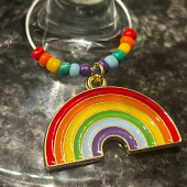 Handmade Wine Glass Charm - Rainbow