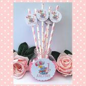 Personalised Dumbo Straws,Dumbo Birthday Party Table Decor ANY AGE(unofficial)