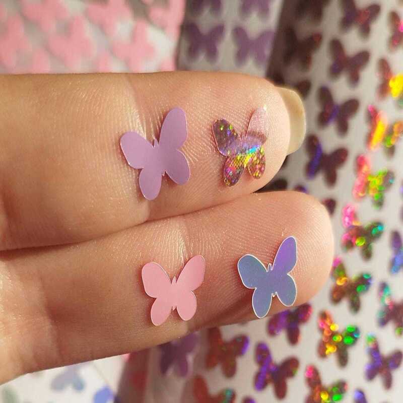 Butterfly Stickers 1cm wide 120 in a set - Pink