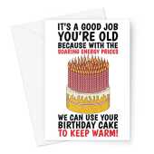 Happy Birthday Card - Funny Soaring Energy Prices Crisis - A5 Greeting Card