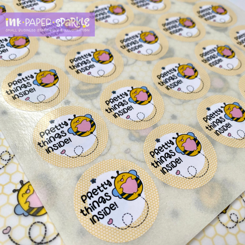 ChubbiBumble Bee Round Stickers - Matt - Pretty Things Inside