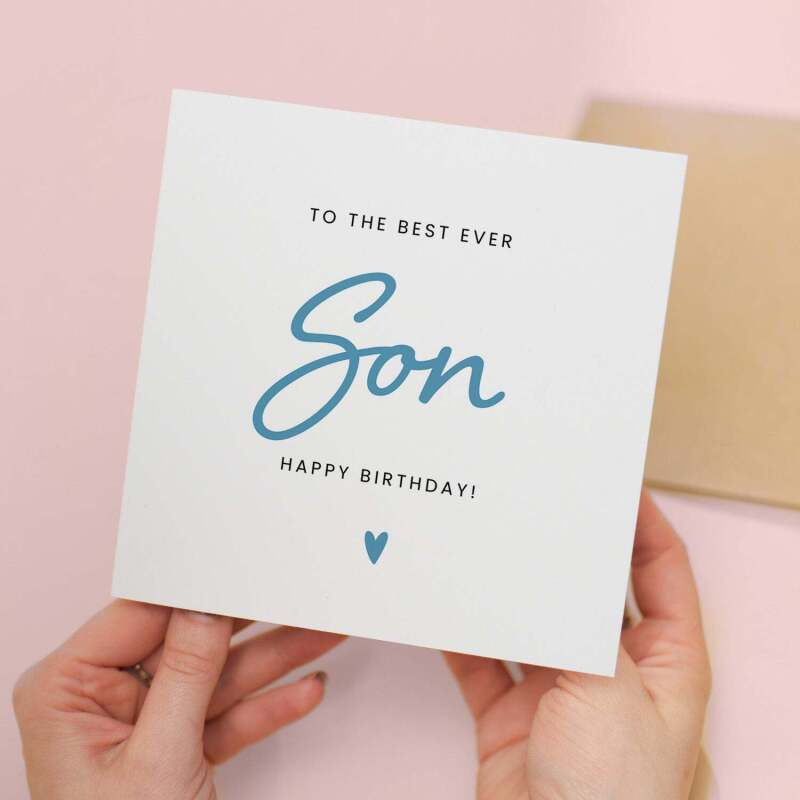 Birthday Card For Son Happy Birthday Card For Son Best Son Ever Card Birthday Card For Son - Square (5.5x5.5) / Blank Inside