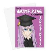 Congratulations Card - Anime Graduation For A Girl