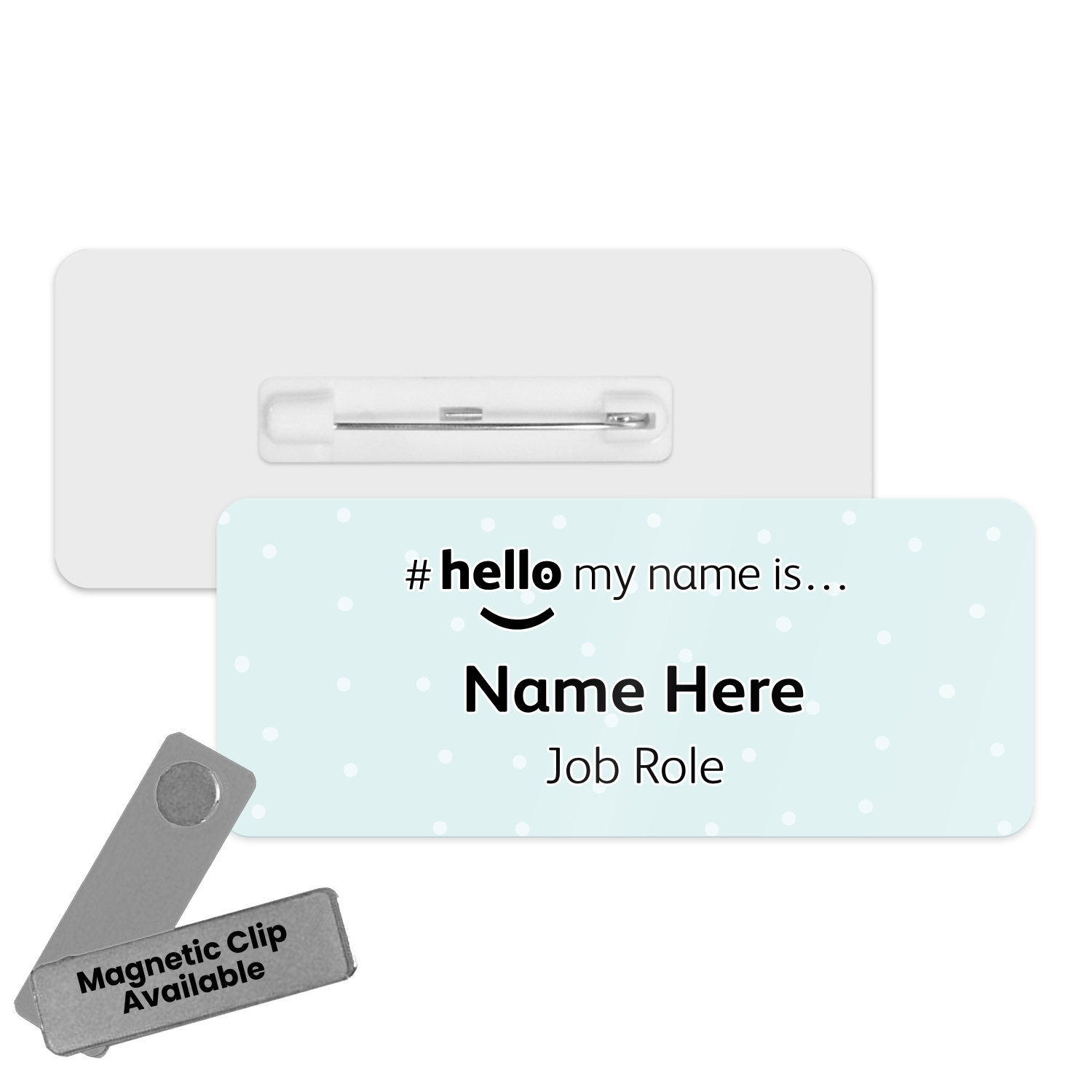 #hello my name is... Name Badge - Pale Blue Polka Dots