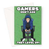 Funny Video Gamer Birthday Card - Level Up