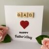 Handmade Fathers Day Card, Scrabble Dad Card, Scrabble Fathers Day Card - Blank inside