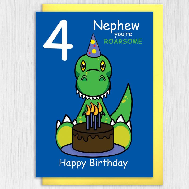 Dinosaur you're roarsome personalised with relation and age birthday for ages 1-6 child, boy, girl, relation (Size A6/A5/A4/Square 6x6") - A6: Single card