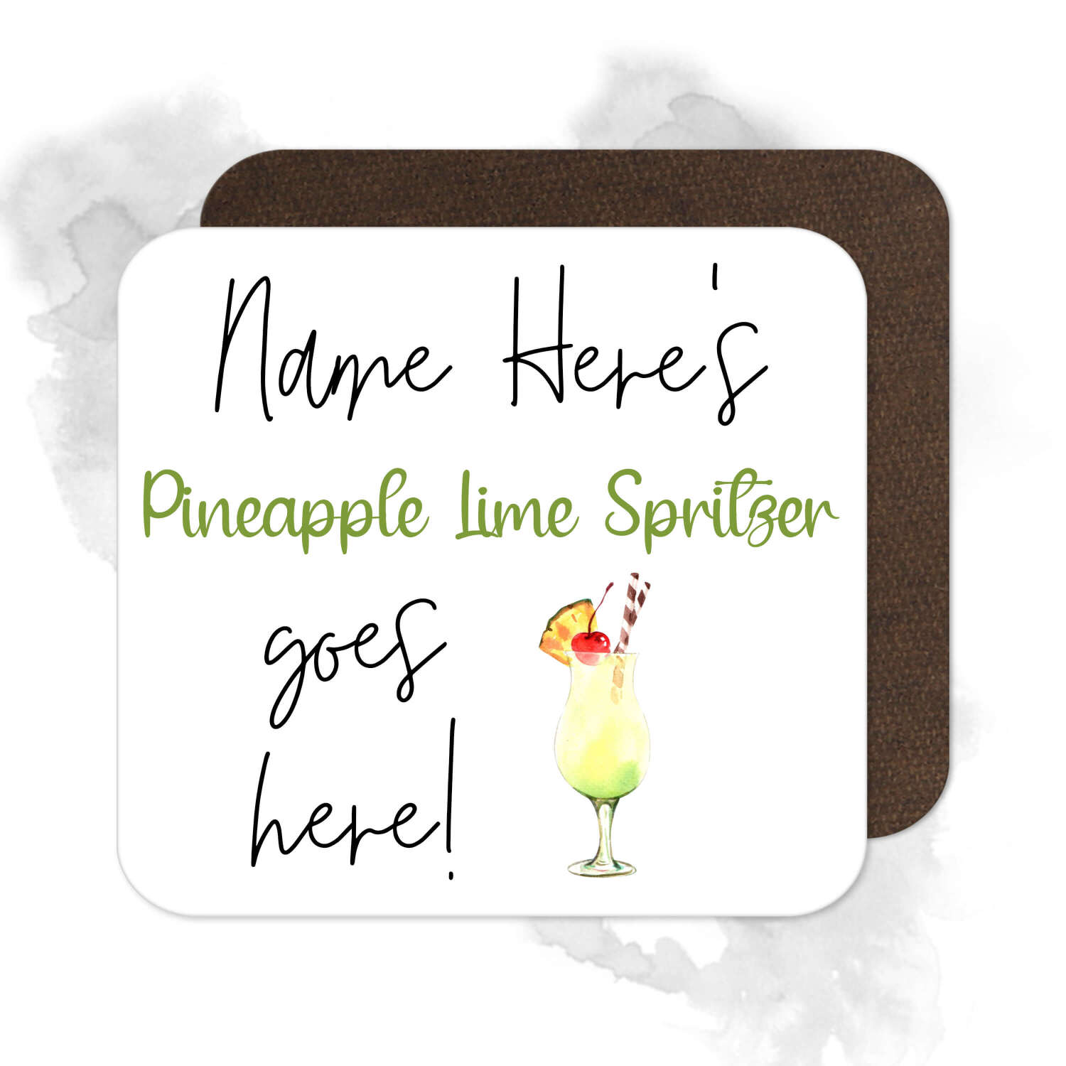 Personalised Drinks Coaster - Name's Pineapple Lime Spritzer Goes Here!