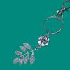 Leaf and rose keyring 