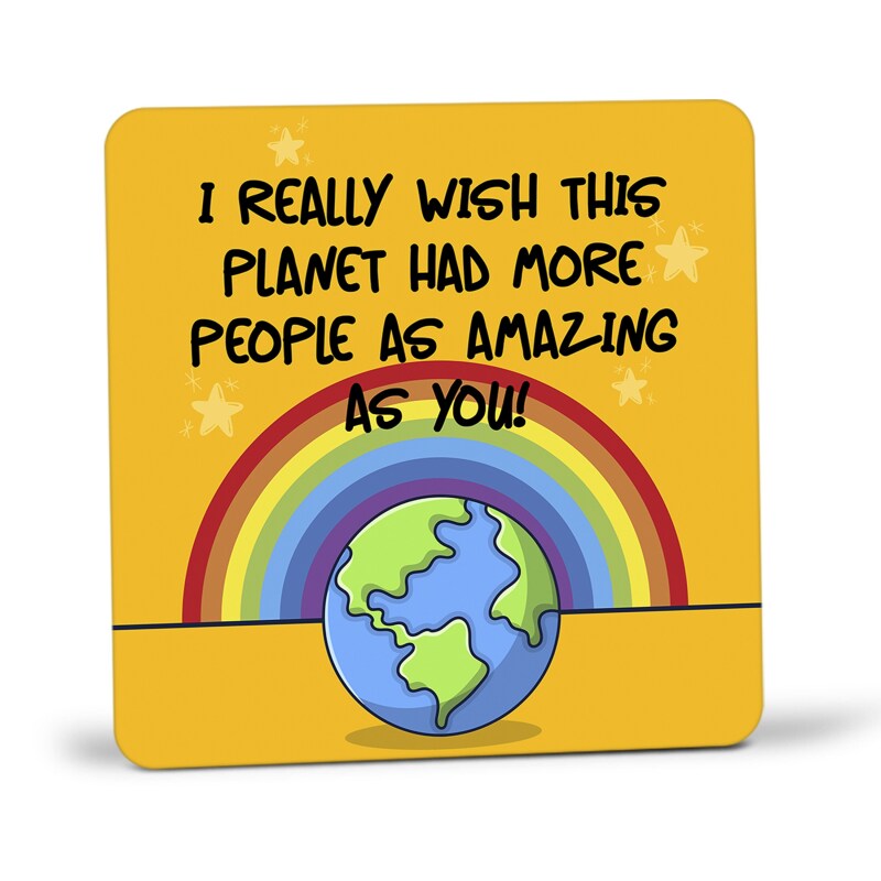 More People As Wonderful As You Coaster - Friendship Gift, Thank You Gift, Positivity, Rainbow Thank You Gift, Positivity, Positive Coaster - Single Coaster