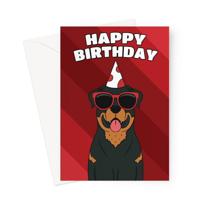 Rottweiler Dog Birthday Card - A5 Portrait - 1 Card