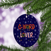 Funny C-Word Lover Ceramic Bauble, Christmas Tree Decoration