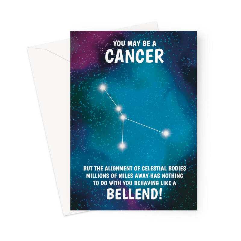 Cancer Rude Star Sign Birthday Card - A5 Portrait - 1 Card