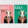 Greatest of All Time (G.O.A.T) anniversary card for wife, husband, girlfriend, boyfriend, partner (Animalyser) (Size A6/A5/A4/Square 6x6") - A6: Single card - Blue