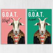 Greatest of All Time (G.O.A.T) anniversary card for wife, husband, girlfriend, boyfriend, partner (Animalyser) (Size A6/A5/A4/Square 6x6")