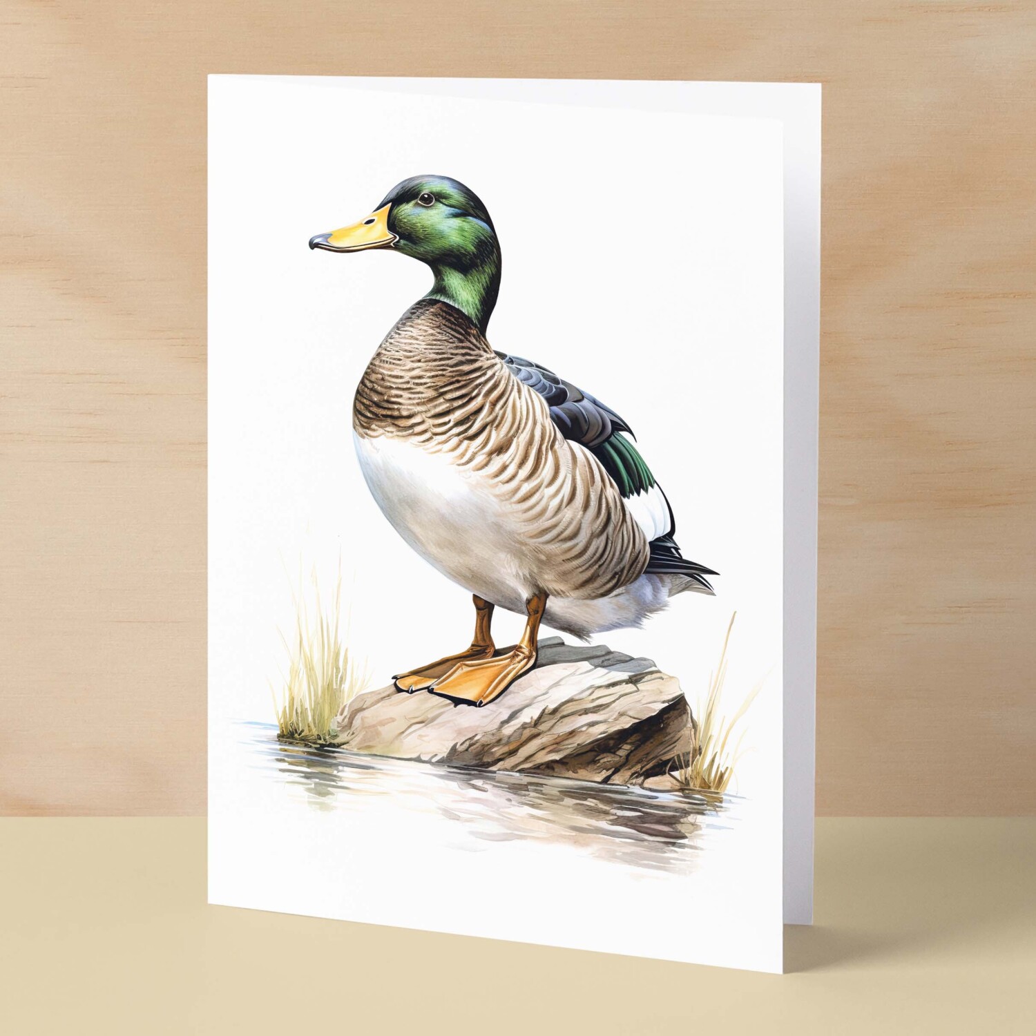 Duck Notelet Card For Anyone Any Occasion Card For Her or For Him 5x7, A6 Card For Birthday or Easter Card Thank You Card Wildlife - Small (4x6) / Blank Message