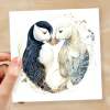 Anniversary Card For Husband Card for Anniversary Card For Wife Puffins Anniversary Card For Couple Engagement Card For Couple Wedding Card - Square (6x6) / Blank Message
