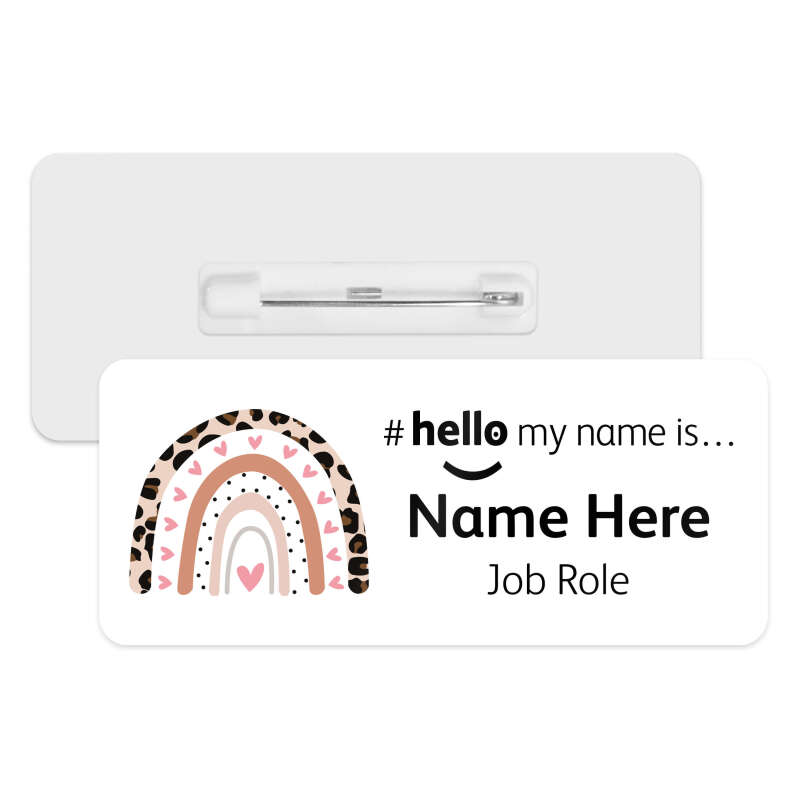 #hello my name is... Name Badge - Natural Boho Rainbow