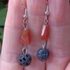 Chalcedony and Lava Bead Earrings - Peace