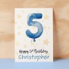 Personalised 5th Birthday Card For Boy Custom Name Card For Boy Fifth Birthday Card For Child Birthday Card for Boy Custom 5th Birthday - Small (4x6) / Blank Message