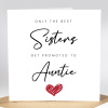 Only the Best Sisters Get Promoted to Auntie Pregnant Card, Amazing News On Your Pregnancy Card Pregnancy Card For Mummy. Pregnancy Card