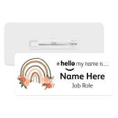 #hello my name is... Name Badge - Floral Natural Boho Rainbow