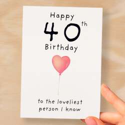 40th Birthday Card for Her Birthday Card Wife 40th Birthday Card For Sister Birthday Card 40 th Birthday Card For Friend - Small (4x6) / Blank Message