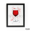 RED WINE  Splatter Art Print, High Gloss Print, Splash Art, Home Decor, Bar Custom Drink Art Cocktails - A6