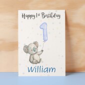 Personalised 1st, 2nd, 3rd, 4th, 5th Birthday Card for Son, Grandson, Nephew, Godson, Boys Koala Card