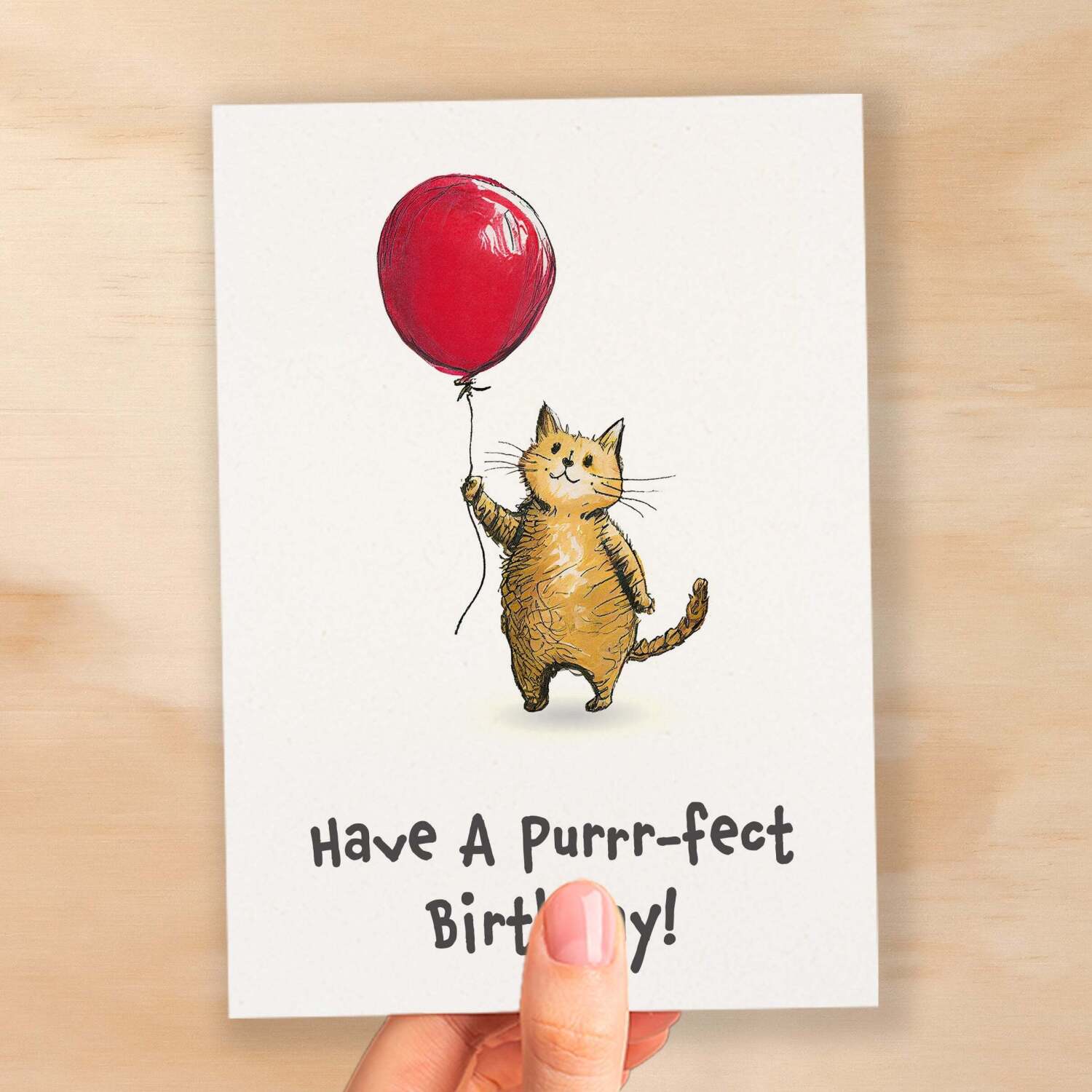 Birthday Card For Children Cute Cat Birthday Card For Child Card For Boy Birthday Card For Girl Purrr-fect Fun Birthday Card For Kids - Small (4x6) / Blank Message