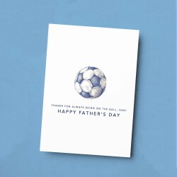 Father's Day Card For Dad Football Fan Simple Father's Day Card On The Ball Dad Father's Day Gift For Football Enthusiasts - Small (4x6) / Blank Message