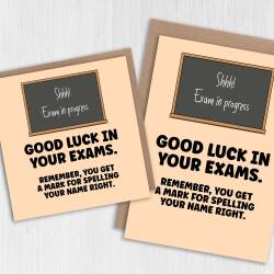 Remember you get a mark for spelling your name right funny good luck in your exams, GCSEs, A-Levels card (Size A6/A5/A4/Square 6x6") - A6: Single card