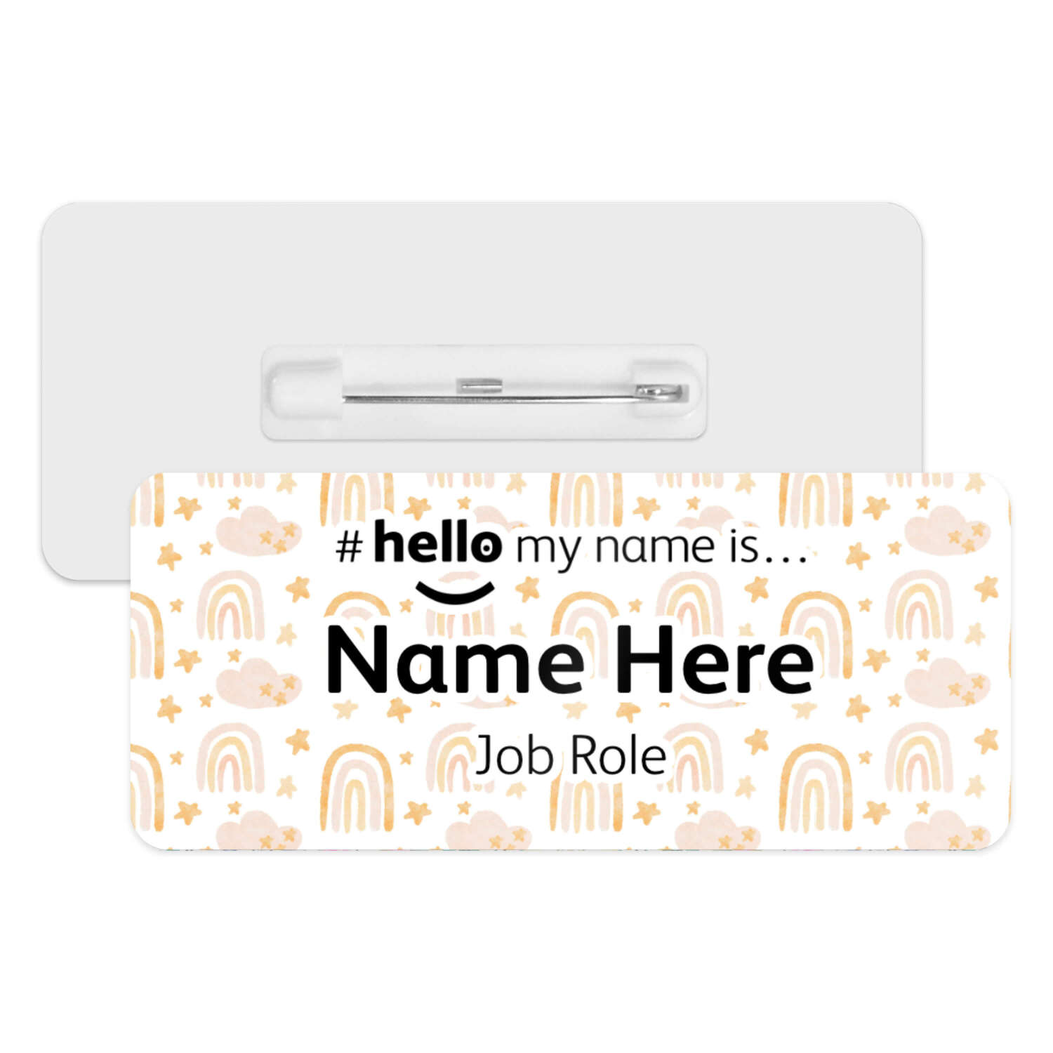 #hello my name is... Name Badge - Boho Rainbows & Stars