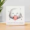 Anniversary Card For Boyfriend or Girlfriend Love You To The Moon Cute Card For Wife Love Card For Husband - Square (6x6) / Blank Message