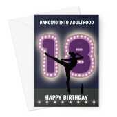 Happy Birthday Card For An 18th - Wine & Dancing Girl  - A5 Greeting Card