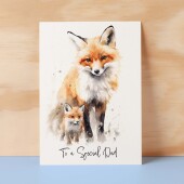 Birthday Card For Dad Card for Father Day Birthday Card For Him Birthday Gift For Dad Happy Birthday Card For Dad with Fox Illustration