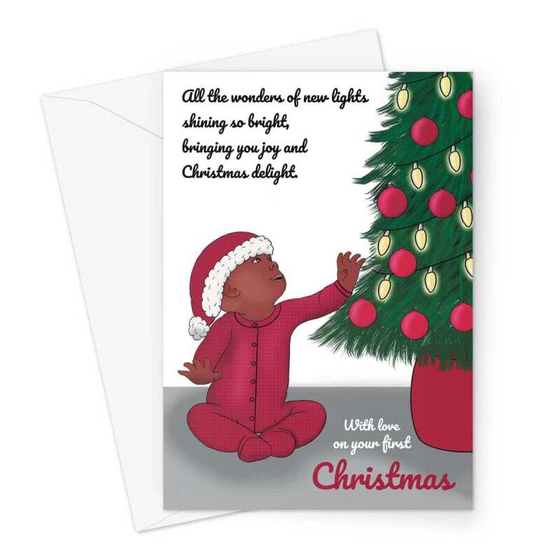 Merry Christmas Card - Babies First Christmas - A5 Greeting Card - A5 Portrait - 1 Card