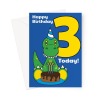 Dinosaur 3rd Birthday Card For Boy - A5 Portrait - 1 Card