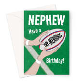 Rugby Nephew Birthday Card - Birthday Wishes Greeting Card