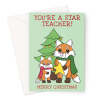 Star Teacher Christmas Card - A5 Portrait - 1 Card