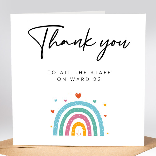 Personalised Thank You Card, For Nurses, Doctors, Hospital