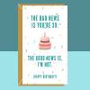 Funny 39th Birthday Card - Personalised - For Him or For Her - Ideal for friend, brother, sister, colleague anyone else turning 39 years old - Blank inside