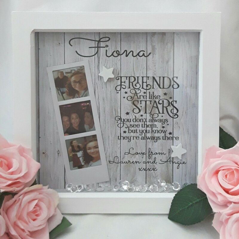 Personalised friend box frame,friend frame,friend gift,friends are like stars - No crystals - Without lights