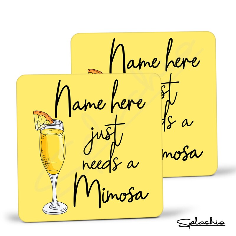 MIMOSA Coaster Cocktail Personalised Coaster, Personalised, Fathers Day gift, Secret Santa, Birthday Gift, Home Bar. Cocktails Mimosa - Single Coaster