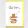 Funny anniversary noodles card for wife, husband, girlfriend, boyfriend: Send noods, send nudes (Size A6/A5/A4/Square 6x6") - A6: Single card