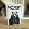 Happy birthday papa bear cute animal in clothes birthday card for dad, father, daddy, papa from son, daughter, child, children (Animalyser) - A6: Single card